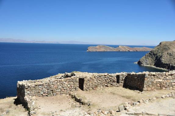 Ruínas incas na Isla del Sol, no lago Titicaca, na Bolívia
